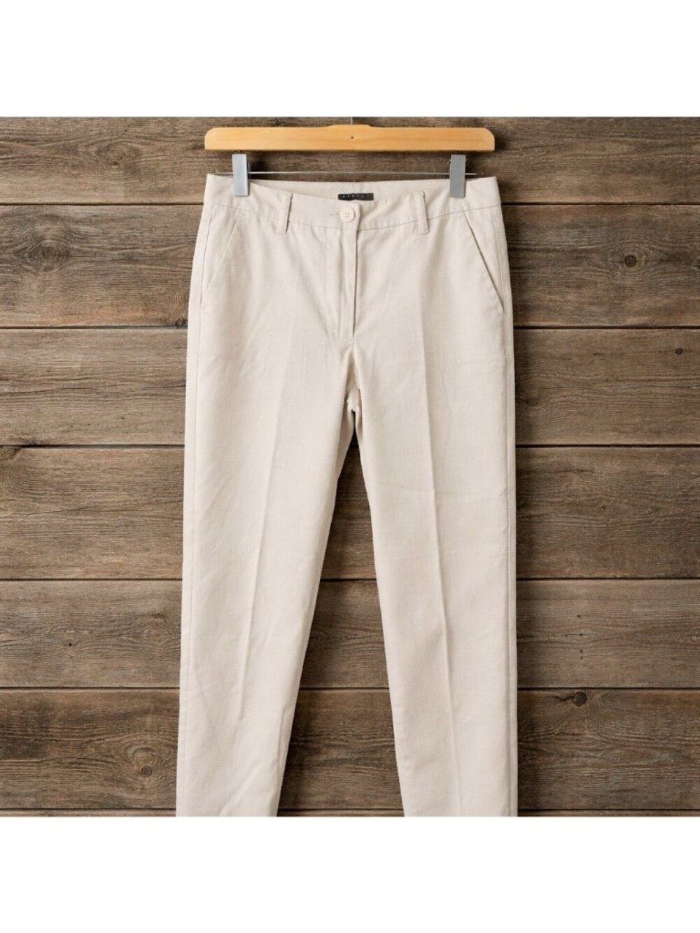 Sisley Pants Chinos Khaki Preppy Pants Stretch Pockets